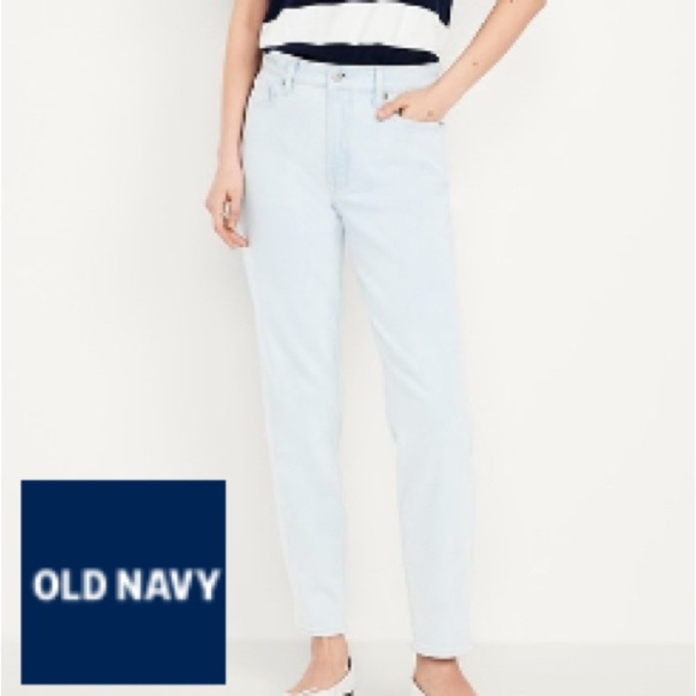 Old Navy High-Waisted OG Straight Ankle Jeans in Super Light Wash Size 10